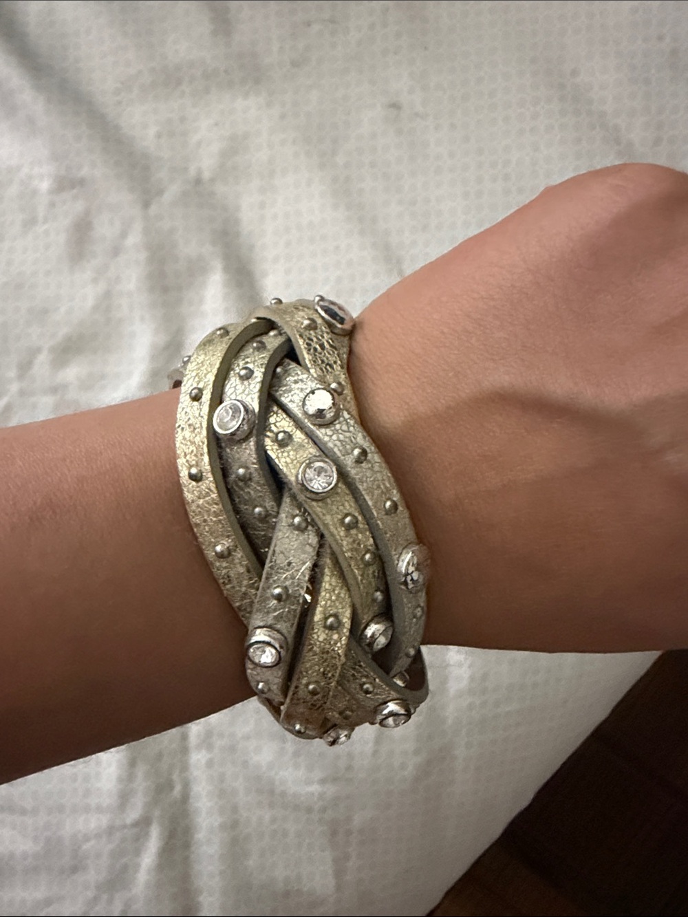 Brighton Gold Braided Crystal-Accent Women's Bracelet